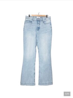 SPANX Lycra Fitsense Flare Jean Turner Wash Denim Jeans High Rise